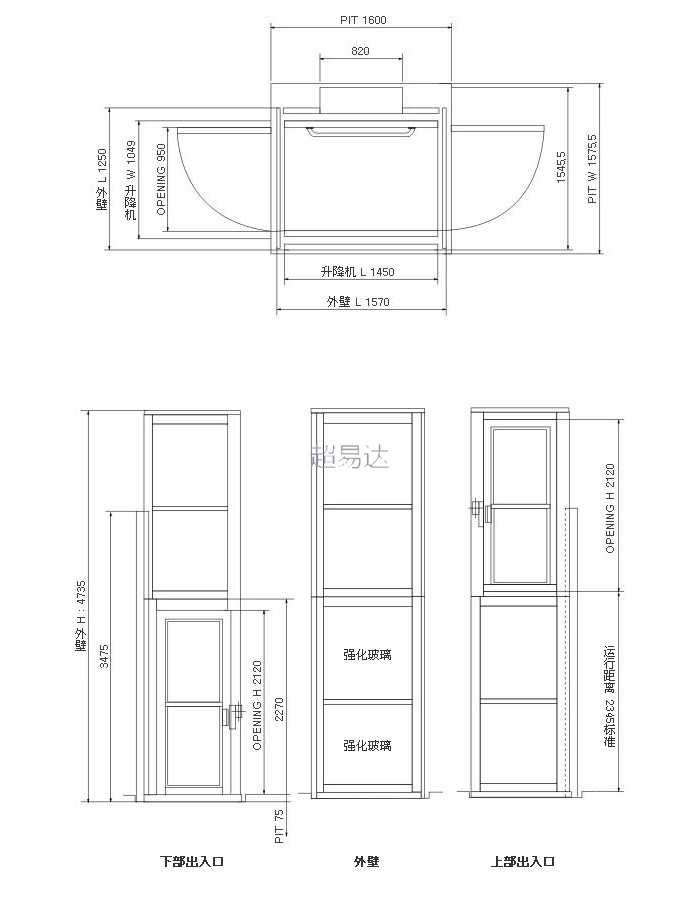 井道升降平臺(tái)示意圖